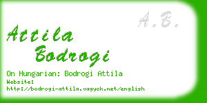 attila bodrogi business card